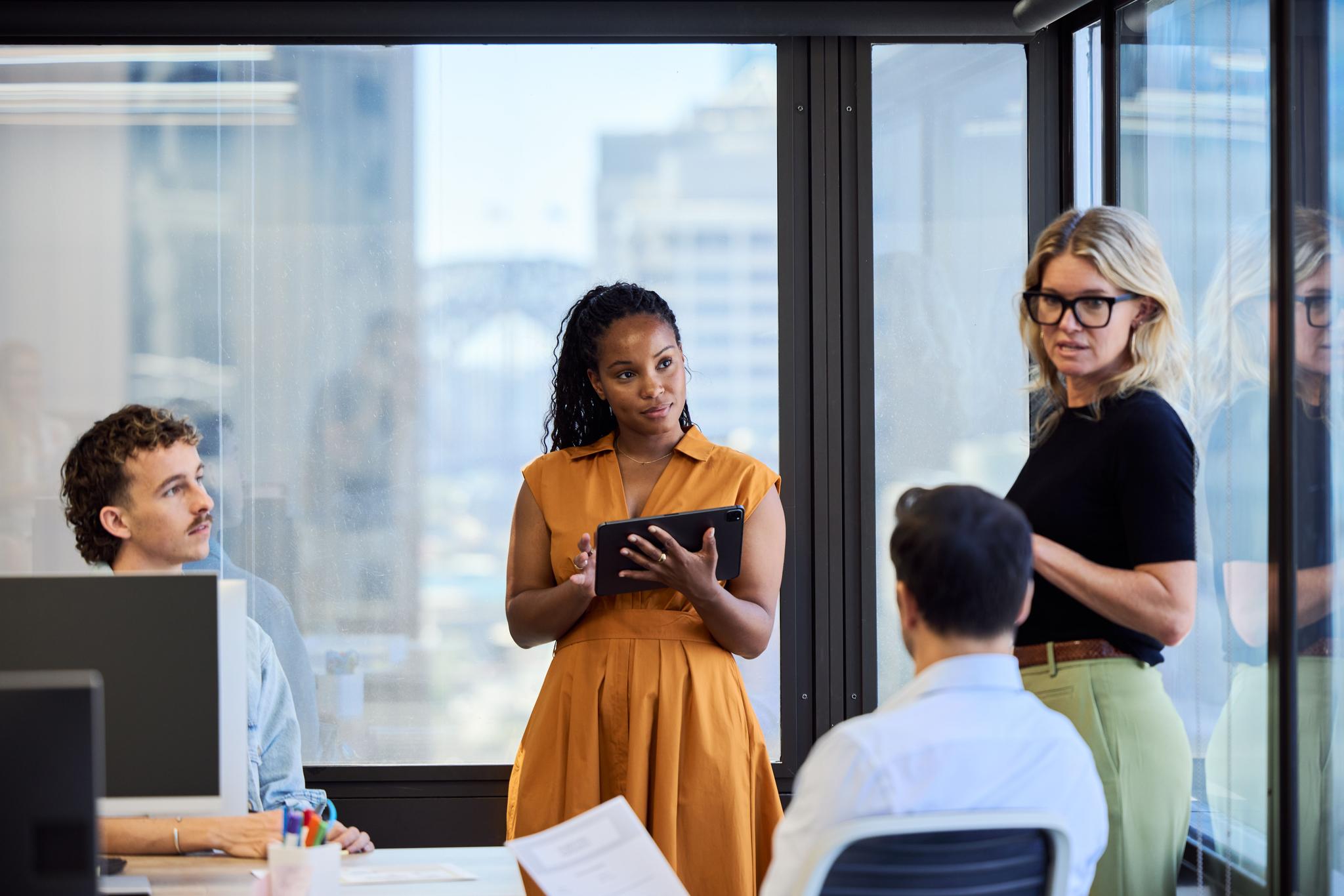 Security leaders discussing compliance